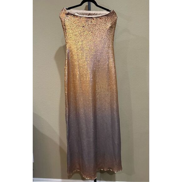 Size M SHOW ME YOUR MUMU Taylor Tube dress  in Gold Ombre - Picture 5 of 10
